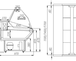 ХХолодильная витрина Полюс G95 SV 1,8-1 (ВХСр-1,8)  Palm
