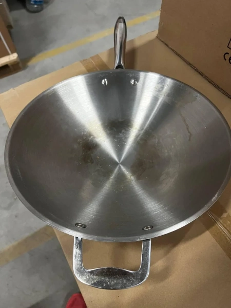 СКОВОРОДА LUXSTAHL WOK 340/90 ИЗ НЕРЖ. С ДВУМЯ РУЧКАМИ_